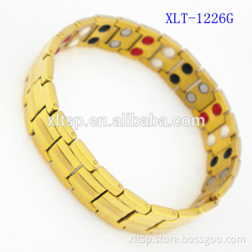 Factory price Gold Plated Energy Magnetic Health Titanium Germanium Stainless Steel Bracelet